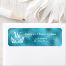Search for monogram wreath return address labels Aqua