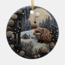 Search for hedgehog christmas tree decorations Woodland