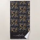 Search for birthday beach towels Black and gold