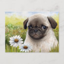 Search for pug painting postcards Watercolor