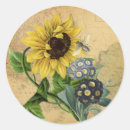 Search for vintage sunflower stickers Bee