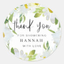 Search for daisy stickers Baby shower thank you