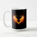 Search for heart with wings mugs Black