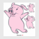 Search for happy pink pig stickers Cartoon
