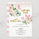 Search for butterfly kisses and baby wishes invitations Pink and gold