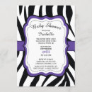 Search for zebra baby girl shower invitations Purple