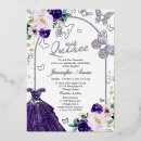Search for purple unique quinceanera invitations Floral