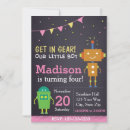 Search for robot birthday invitations Girl