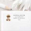 Search for poodle return address labels Watercolor