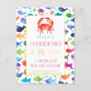 Search for rainbow fish invitations Watercolor