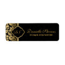 Search for gold damask return address labels Black