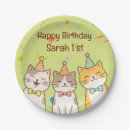 Search for cat birthday plates Kids birthday party