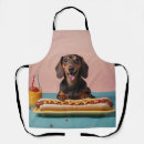 Search for happy dog aprons Dachshund