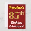 Search for gold 85th birthday invitations 85 years old
