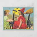 Search for vintage halloween black cat postcards Full moon