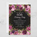 Search for pink black 60th birthday invitations Elegant