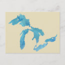 Search for map of the great lakes postcards Michigan