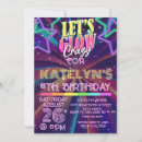 Search for kids glow party invitations Girl