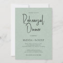 Search for green and white rehearsal dinner invitations Minimalist