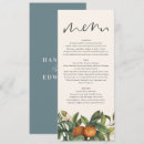 Search for watercolor orange florals wedding menus Botanical