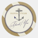 Search for striped anchor thank you stickers Elegant