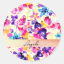 Search for romantic watercolor flowers stickers Colourful