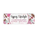 Search for pink feathers return address labels Watercolor