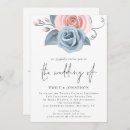 Search for dusty blue and blush wedding invitations Botanical