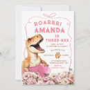 Search for three rex birthday invitations Girl dinosaur birthday