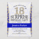 Search for royal blue and white birthday invitations For her