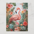 Search for flamingo flower postcards Bird
