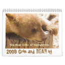 Search for bears calendars Yellowstone