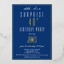 Search for blue 40th birthday invitations Black