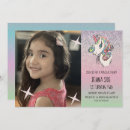 Search for unicorn photo birthday invitations Rainbow