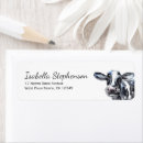 Search for black and white cow return address labels Rustic