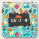 Search for lady coasters Crazy cat lady