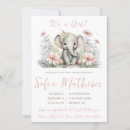 Search for pink and grey elephant baby shower invitations Floral