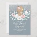 Search for blue floral baby shower invitations Bear