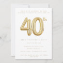 Search for gold 40th birthday invitations Forty