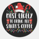 Search for christmas coffee stickers Santa