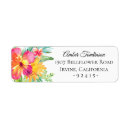 Search for pink hibiscus return address labels Luau