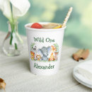 Search for wild one paper cups Jungle animals