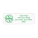 Search for four leaf clover return address labels Lucky