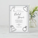 Search for fun bridal shower invitations Black and white
