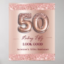 Search for pink gold 50th birthday party decor 50 years old