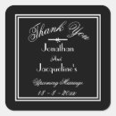 Search for bride and groom thank you stickers Black and white