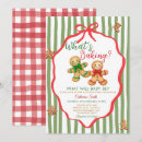 Search for gingerbread gender reveal invitations What's baking