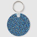 Search for flower pattern key rings Blue