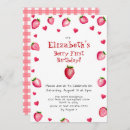 Search for gingham birthday invitations Strawberries