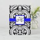 Search for royal blue and black wedding invitations Damask